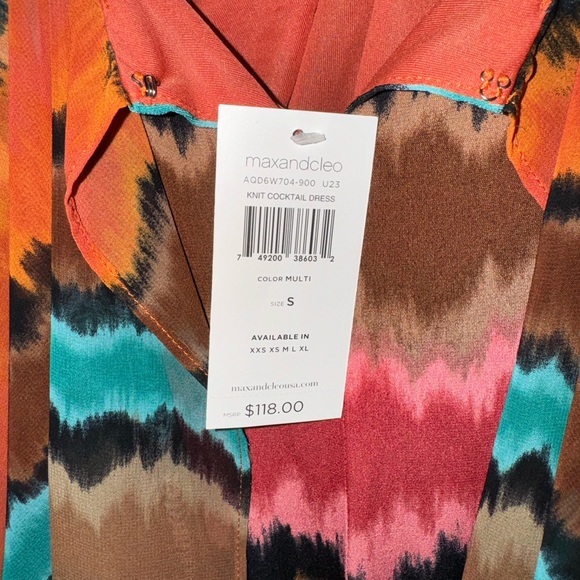 NWT Max and Cleo Multi Color Tie Dye Dress Size Small - Picture 4 of 12